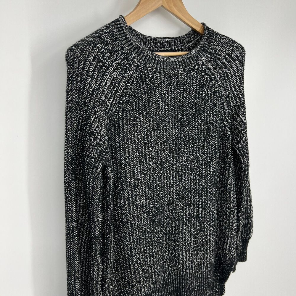 ELLEN TRACY Sweater Womens Size S Black Marled Raglan Long Sleeve High Low - Picture 4 of 10